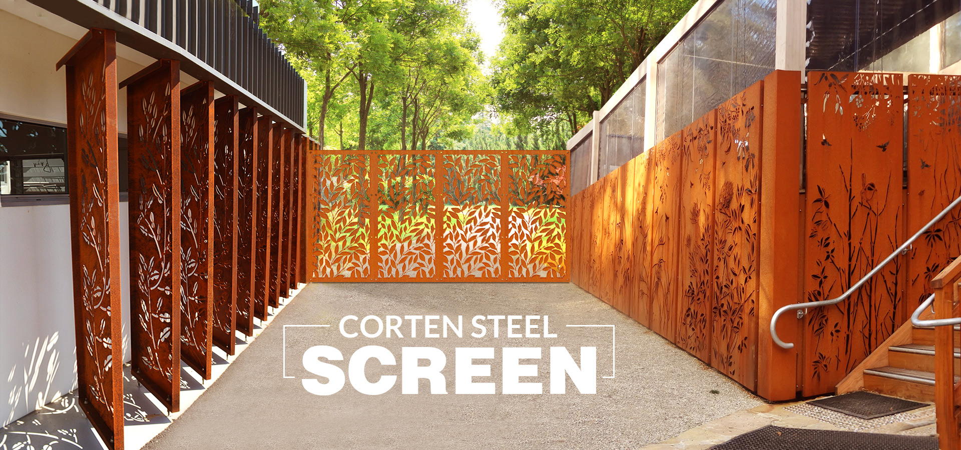 AHL corten steel metal art banner 02